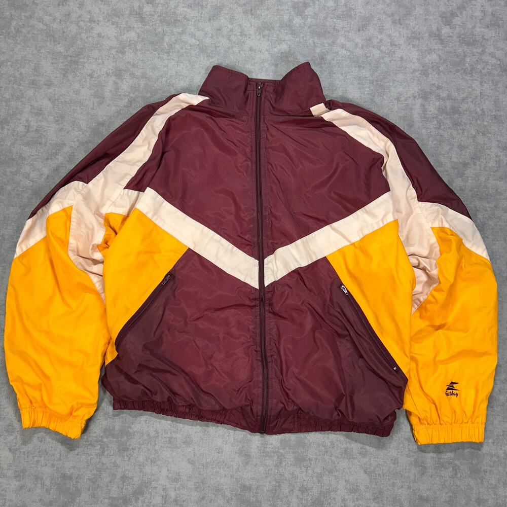 Vintage 90s Eastbay MSU Northern Track Jacket Montana State University Nylon L